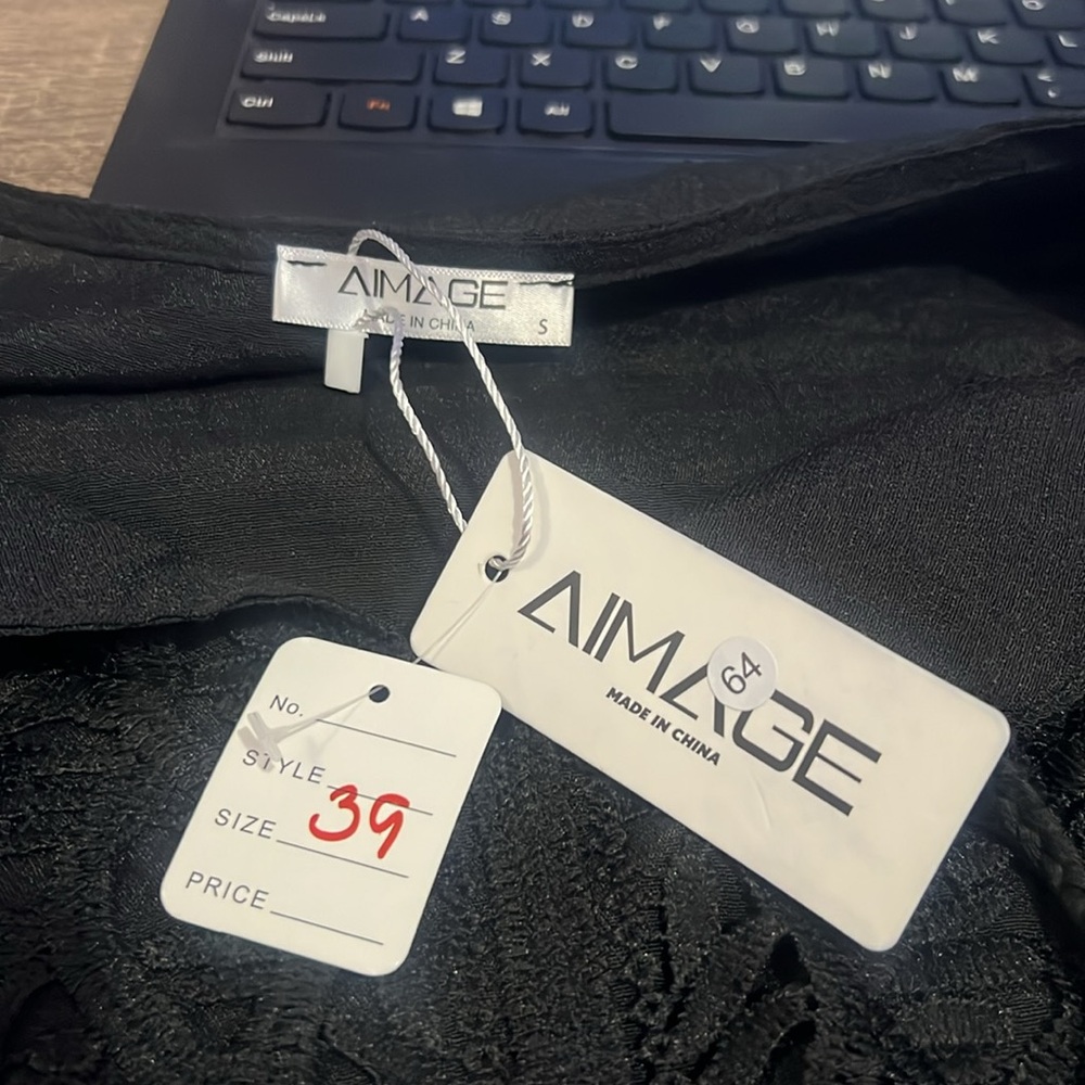💝 Aimage Womans Coverup Black with Embroider Details NWT retail $39 - Picture 8 of 8